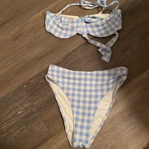 Frankie’s bikinis plaid bikini set size m. NWOT